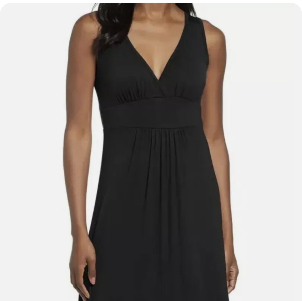 New LOVEAPELLA Solid Maxi Dress; SZ:L; Color:Black. NWT.